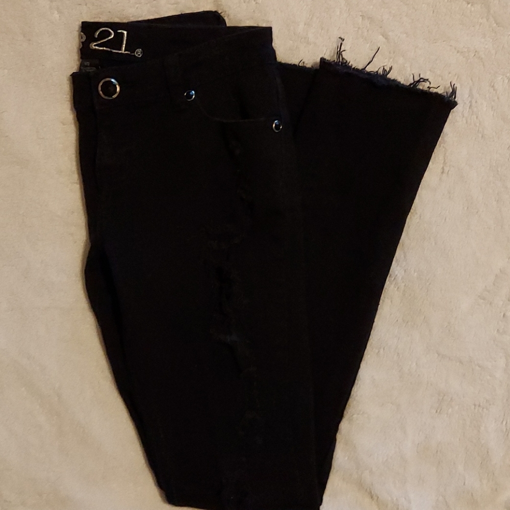 RUE21 Black Distressed Jeans
